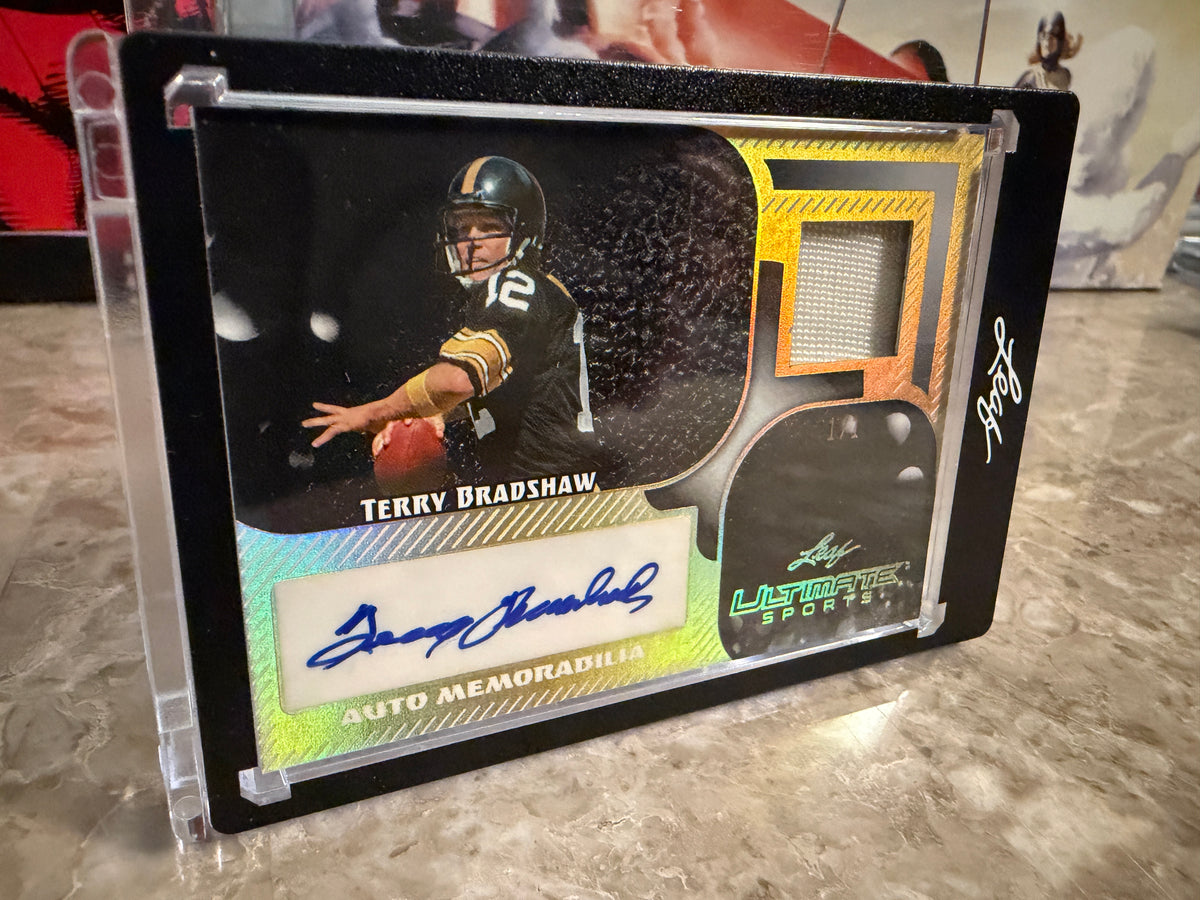 Terry Bradshaw 2026 LeafUltimate Sports Signature Relics Game-Used Gold 1/1
