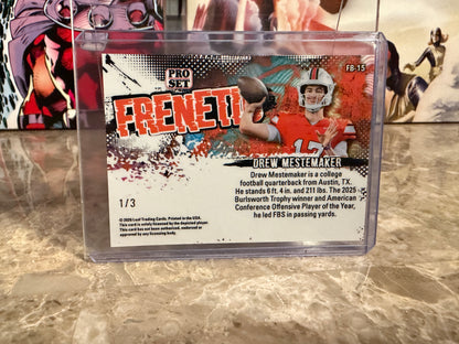 2026 Leaf Pro Set Metal Football Drew Mestemaker Frenetic Orange Color Match 1/3