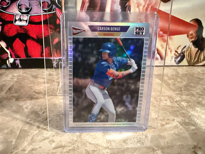 Carson Benge 2026 Leaf Pro Set Metal Baseball 1989 Silver 10/10 Bookend