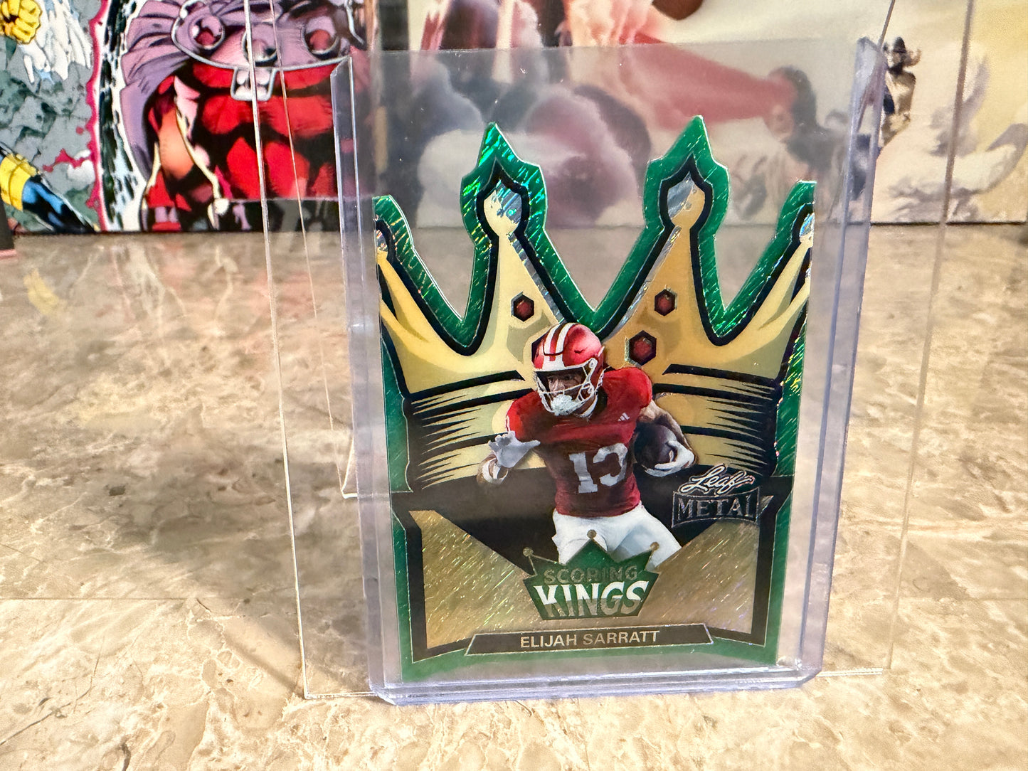 2026 Leaf Metal Football Elijah Sarratt Scoring Kings Green Shimmer /3