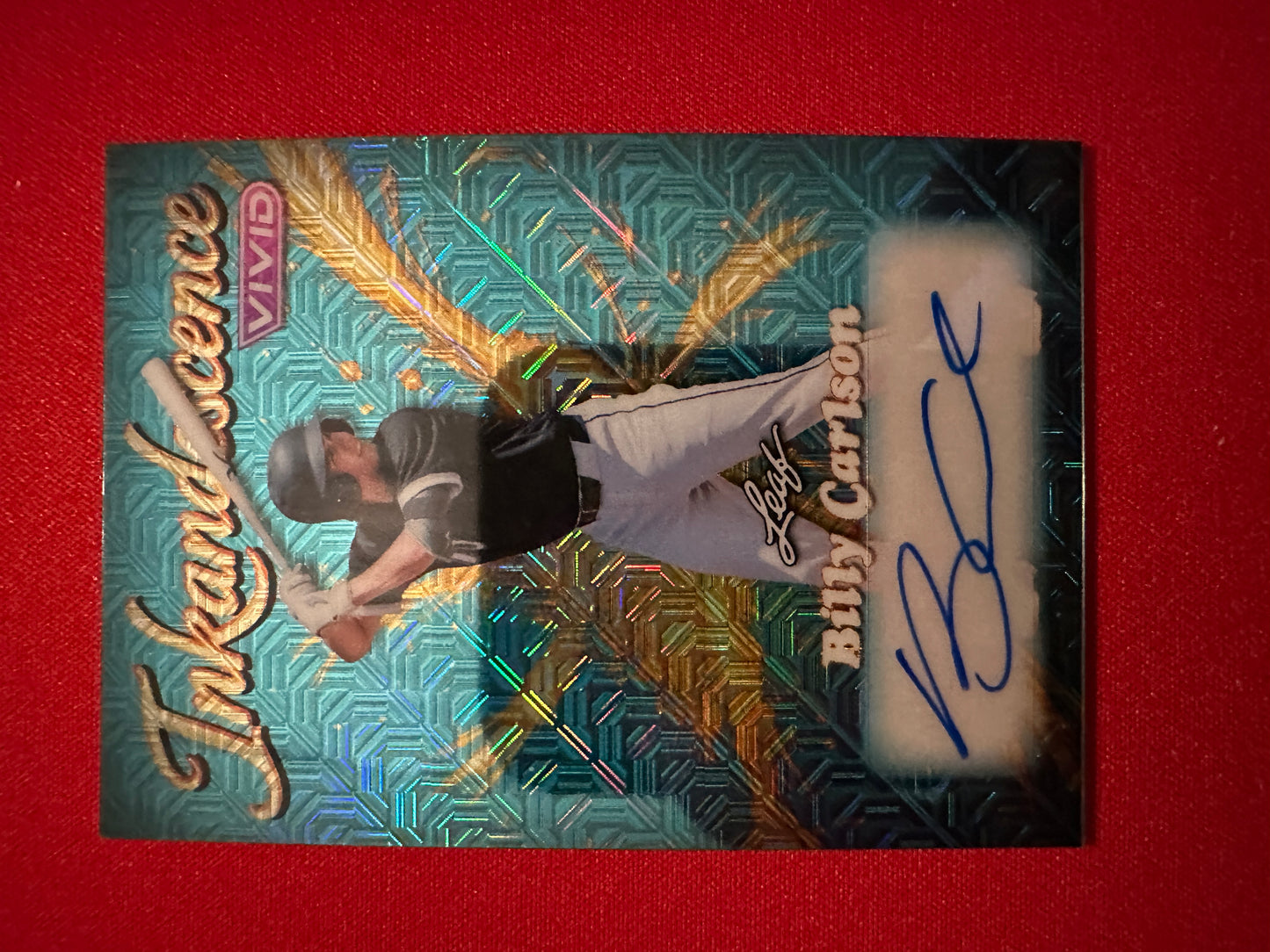 2026 Leaf Vivid Baseball Inkadescence Techno-Foil Teal Billy Carlson Autograph 11/25