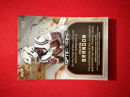 2026 Leaf Optichrome Football Faizon Brandon Base Auto Blue Color Match /5