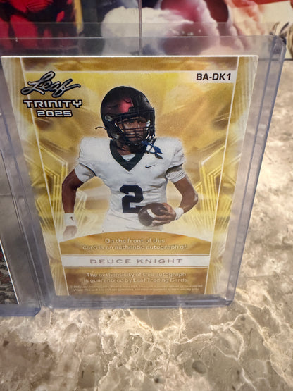 Deuce Knight Auto 1/1 2026 Optichrome Gold Super Prismatic & 2025 Trinity Lot