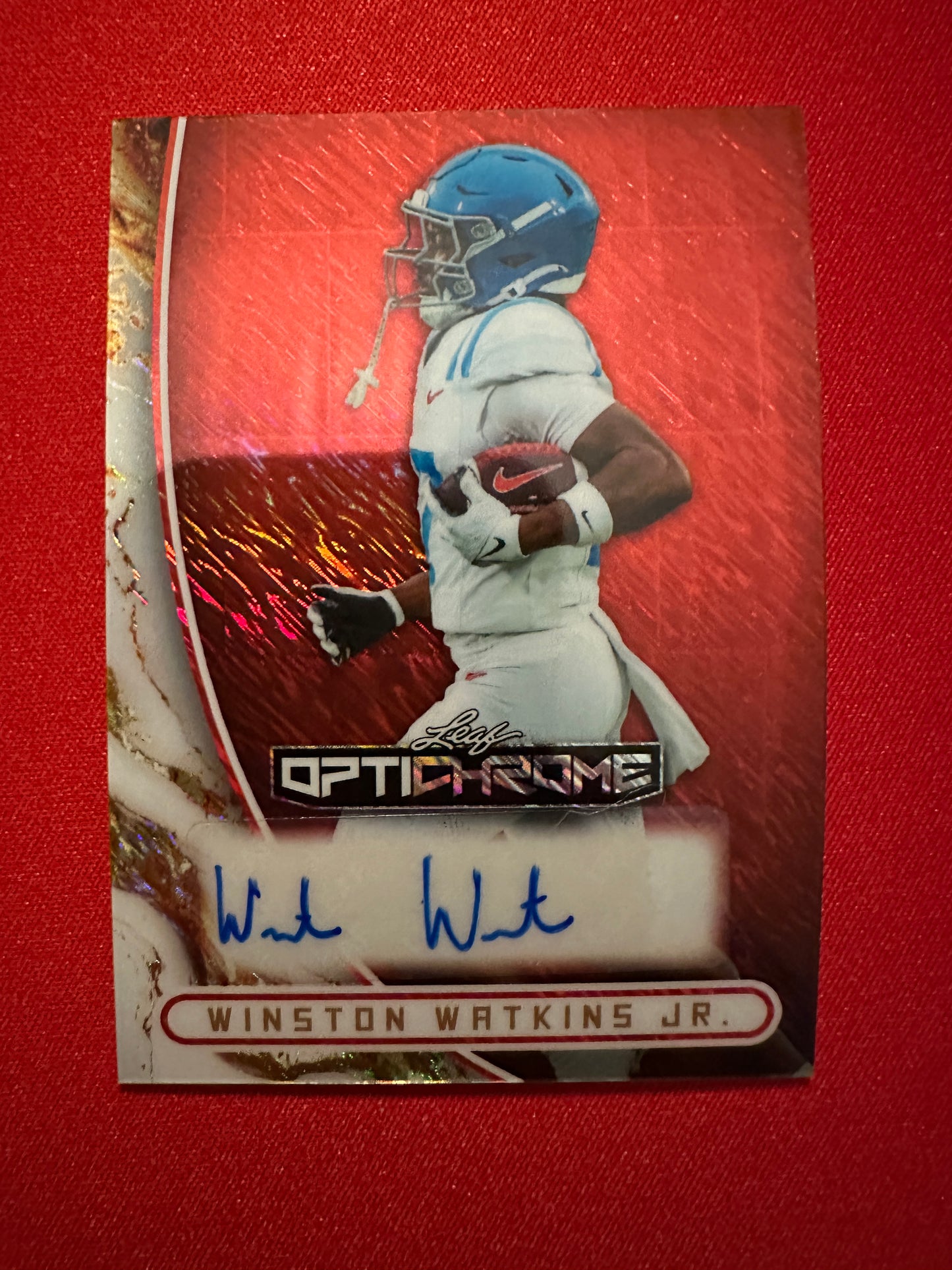 2026 Leaf Optichrome Red Shimmer Winston Watkins Jr. Autograph 4/4