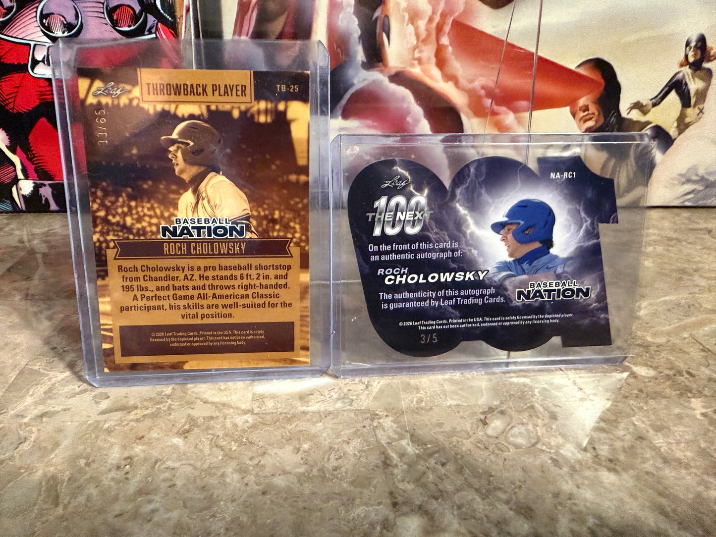 2026 Leaf Baseball Nation Roch Cholowsky Green Auto 3/5 Die-Cut & Silver /65 Lot