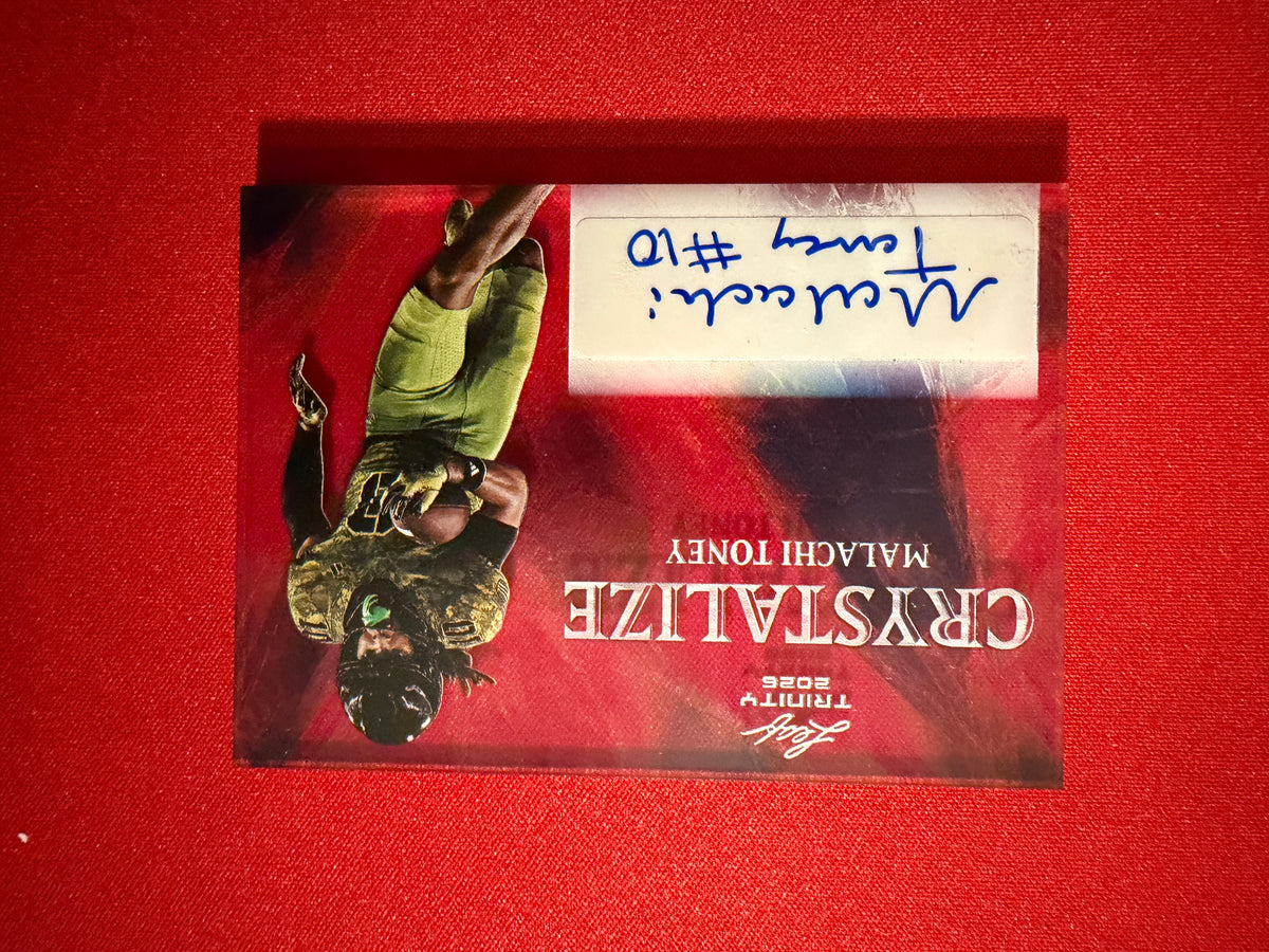 Malachi Toney 2026 Leaf Trinity Football Crystalize Auto Pink SSP Case Hit