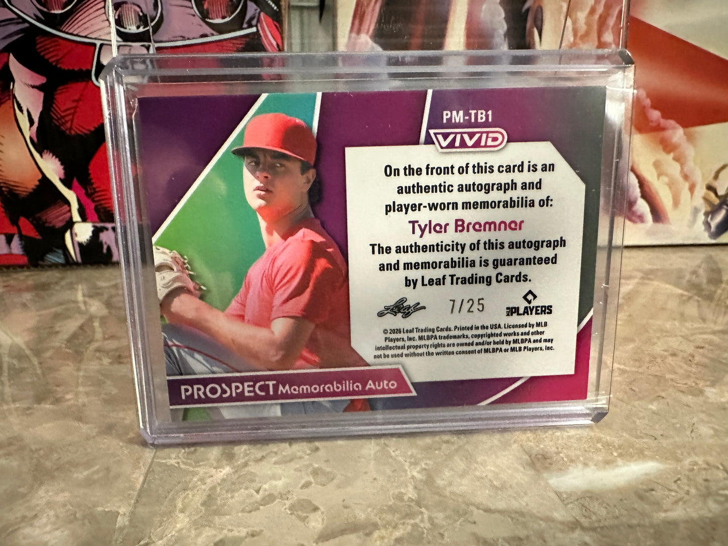 Tyler Bremner 2026 Leaf Vivid Prospect Patch AUTO /25 Angels #2 Pick