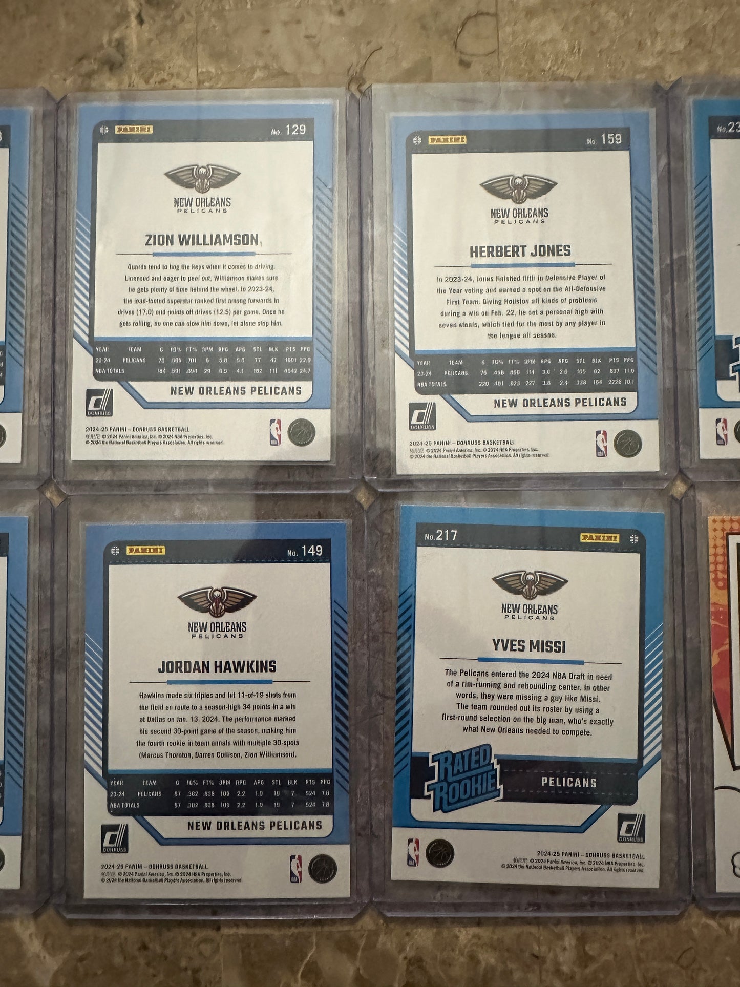 2024 Panini Donruss Basketball New Orleans Pelicans Team Set (12 cards)