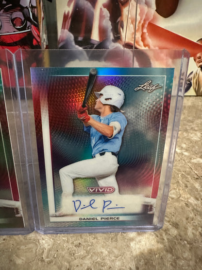 Daniel Pierce 2026 Leaf Vivid Baseball Two-Card Premium Retail Lot