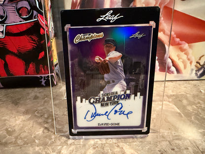 David Cone 2026 Leaf City of Champions Signs Auto Purple Prismatic /2