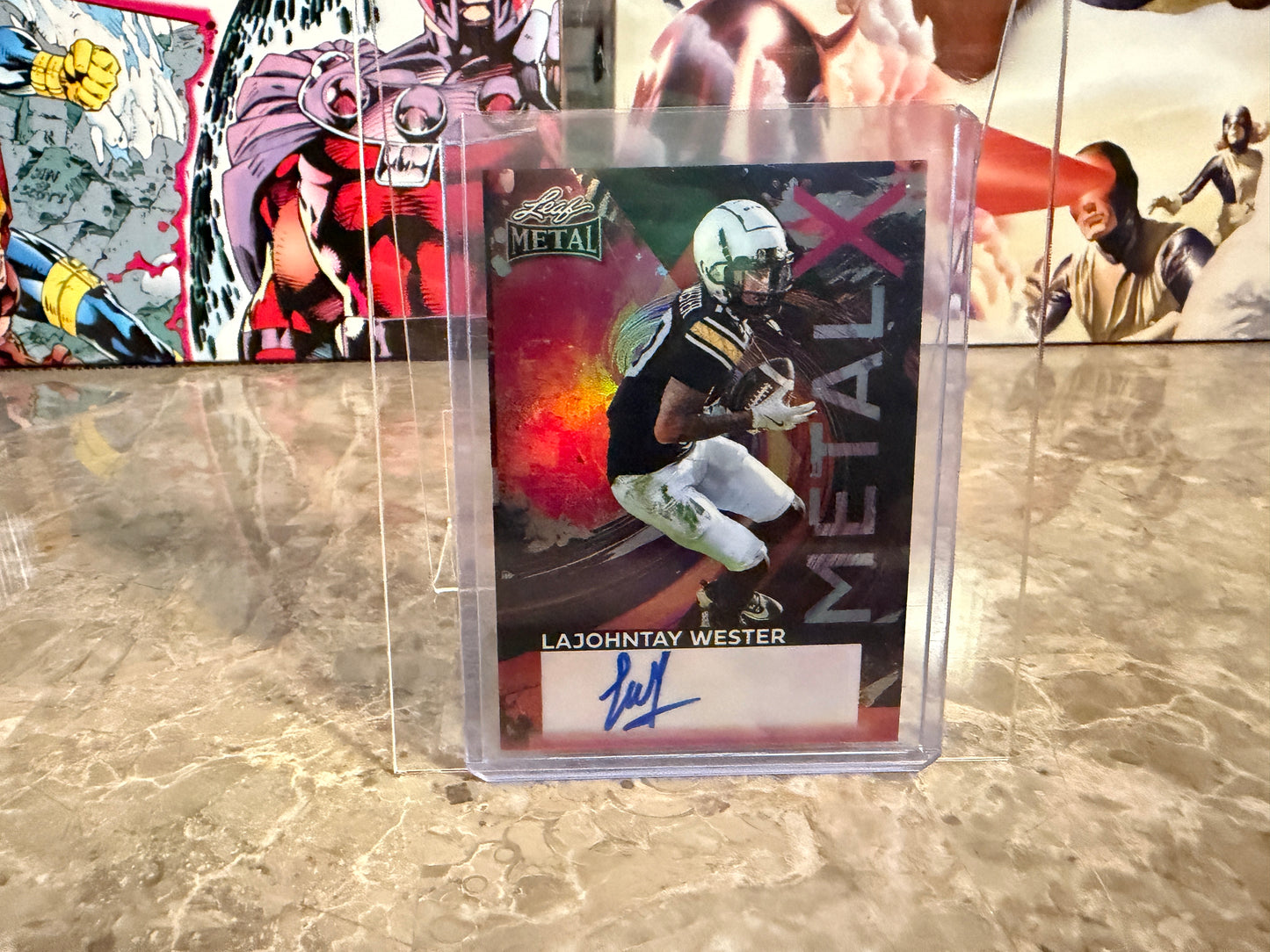 LaJohntay Wester 2026 Leaf Metal Football Metal X Pink Prismatic 1/1