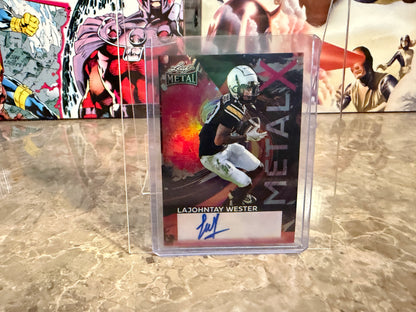 LaJohntay Wester 2026 Leaf Metal Football Metal X Pink Prismatic 1/1