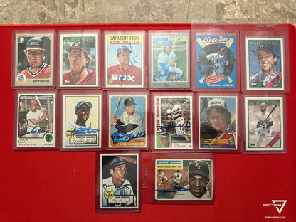 14 White Sox Signed Card Lot 1956-1989 Minnie Minoso Carlton Fisk Harold Baines