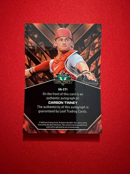 Carson Tinney 2026 Leaf Metal Draft Edition Valiant Auto #VA-CT1