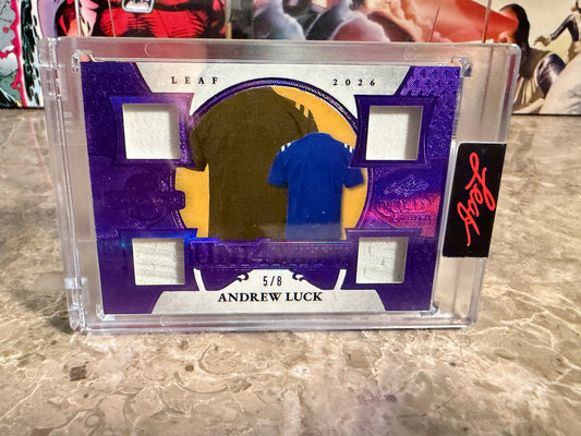 2026 Leaf Spectacular Football Andrew Luck Uni4mity Game-Used Quad-Patch /8