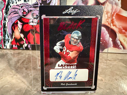 Rob Gronkowski 2026 Leaf Ultimate Sports Back In Black Auto Red Color Match /4
