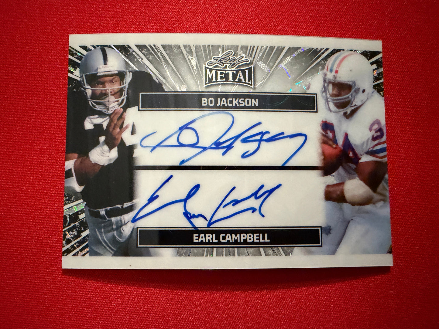 2026 Leaf Pro Set Metal Bo Jackson Earl Campbell On-Card Auto /7