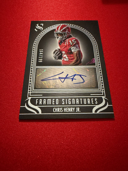 Chris Henry Jr. 2025 Panini Silhouette Football Framed Autographs Silver /199