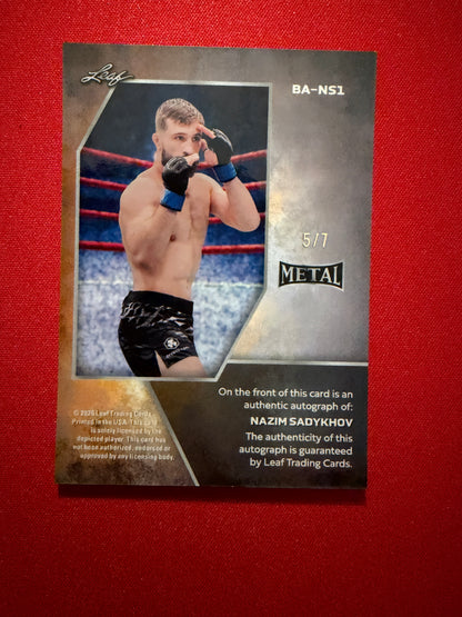 Nazim Sadykhov 2026 Leaf Metal Ring Kings Base Auto Purple /7