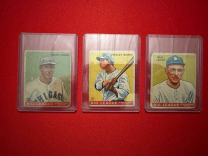 Ralph Kress/Charley Berry/Sam Jones (1933 Goudey) - Chicago White Sox