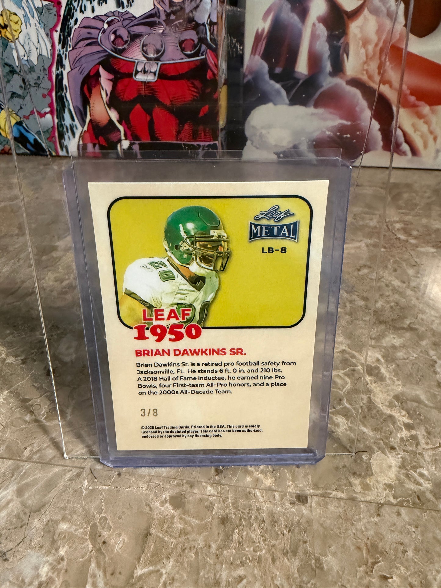 2026 Leaf Metal Football Brian Dawkins Sr. 1950 Platinum Crystal /8