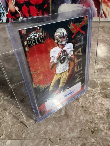 2026 Leaf Metal Football Kenny Minchey Auto Red Flood Super Prismatic 1/1