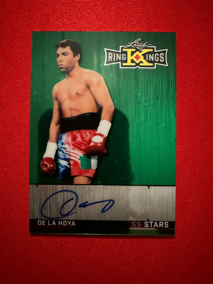 Oscar De La Hoya 2026 Leaf Metal Rings Stainless Stars Auto Green Sparkle 1/1