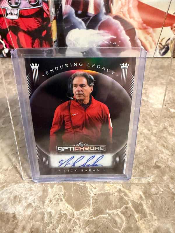 (2026/06/27) Nick Saban 2026 Leaf Optichrome Football Enduring Legacy Black Prismatic Auto /5
