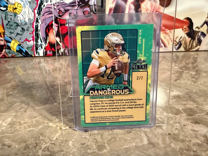 2026 Leaf Metal Football Haynes King Armed & Dangerous Purple Shimmer /7