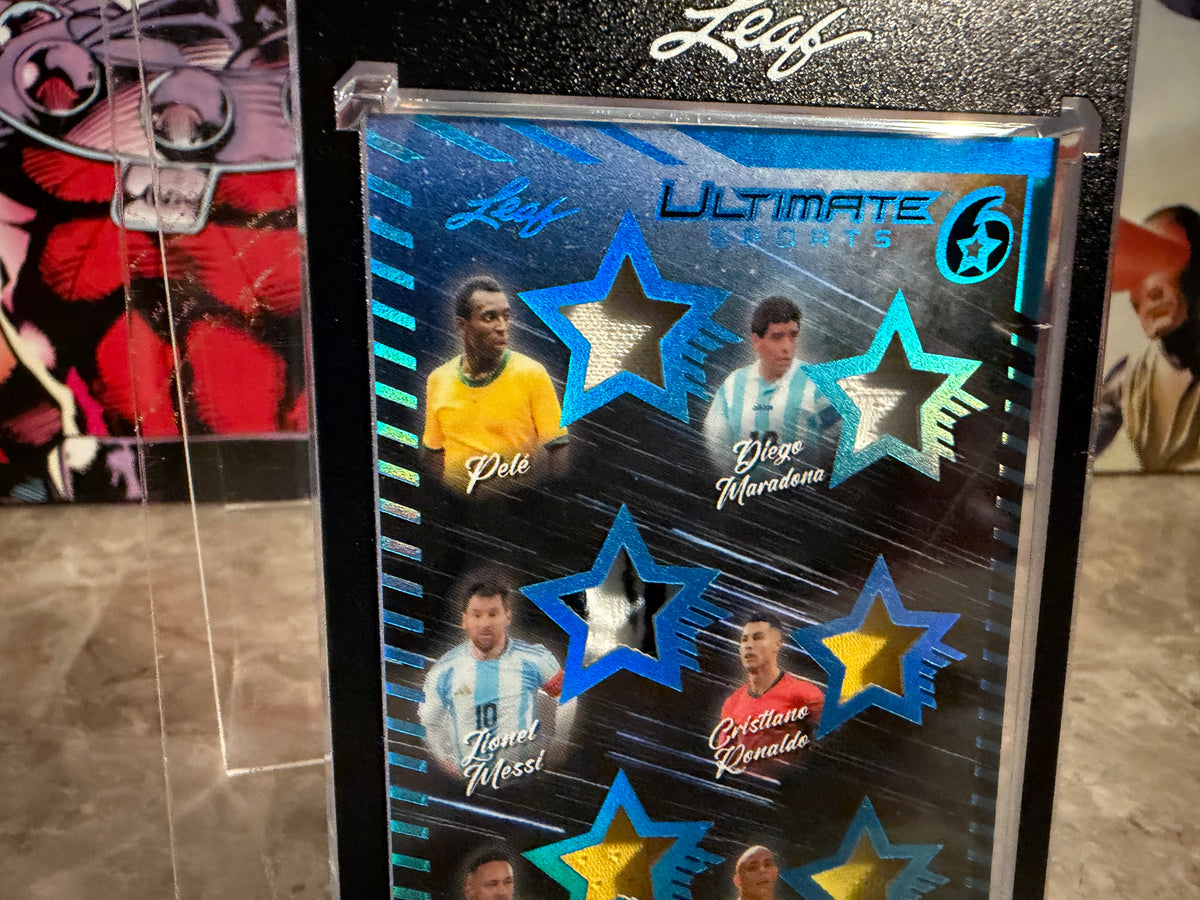 Pele Messi Maradona Ronaldo Neymar 2026 Leaf Ultimate Sports Ultimate 6 Game-Used