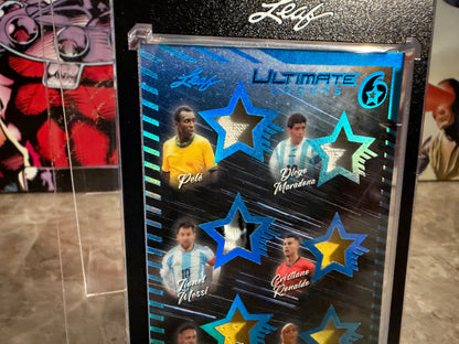 Pele Messi Maradona Ronaldo Neymar 2026 Leaf Ultimate Sports Ultimate 6 Game-Used