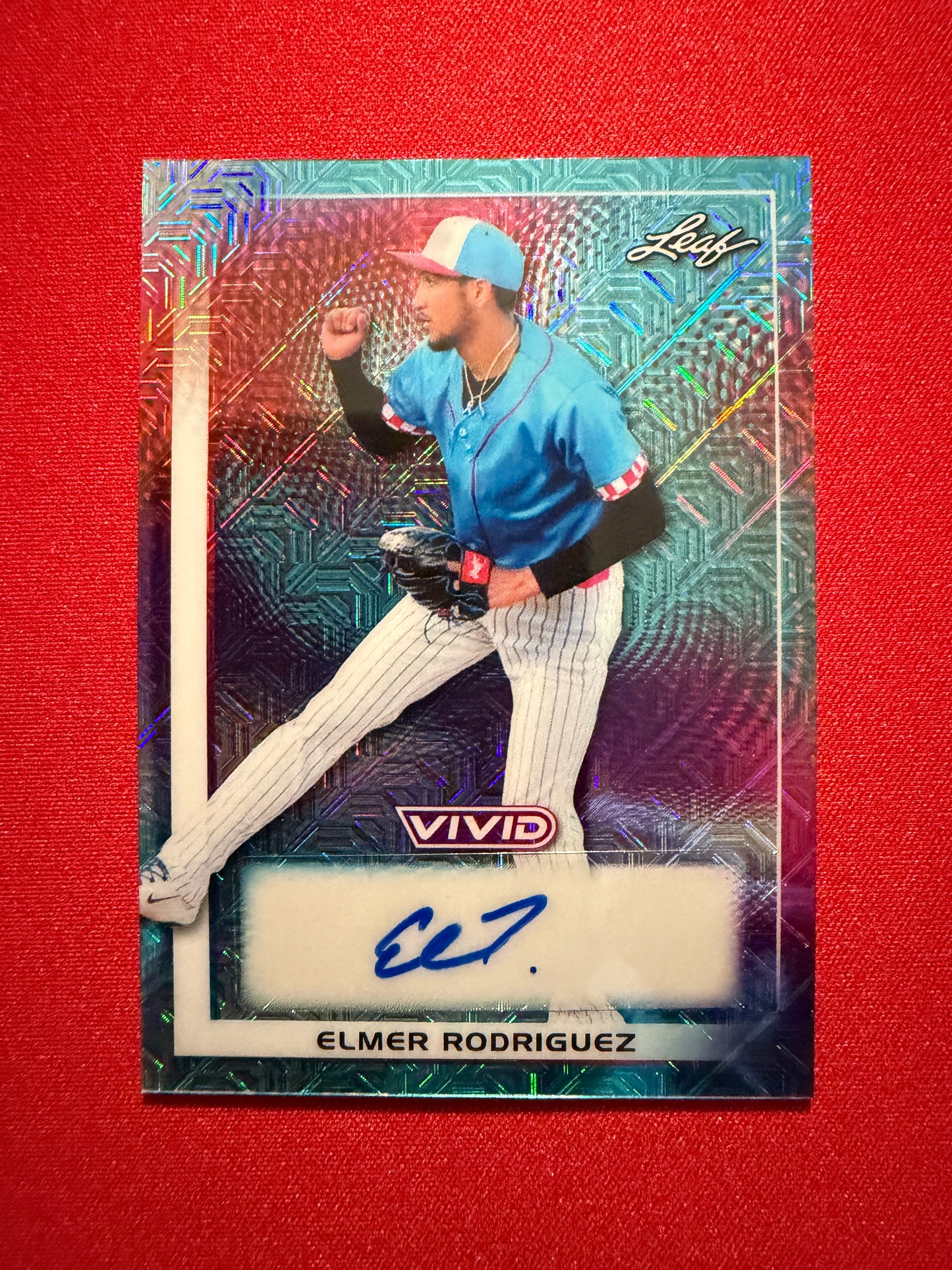 2026 Leaf Vivid Baseball Teal Elmer Rodriguez Certified Autograph /35