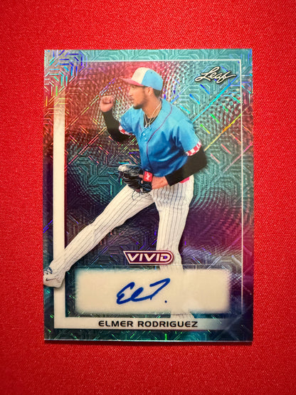 2026 Leaf Vivid Baseball Teal Elmer Rodriguez Certified Autograph /35
