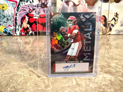 Michael Hawkins Jr. 2026 Leaf Metal Football Metal X Black Prismatic 1/1