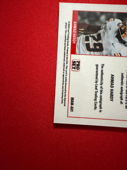 Ahmad Hardy 2026 Leaf Pro Set Metal Football 1989 Mini Auto Red 1/1