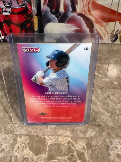 2026 Leaf Vivid Baseball Gold Super Prismatic Leo Nockley True 1/1