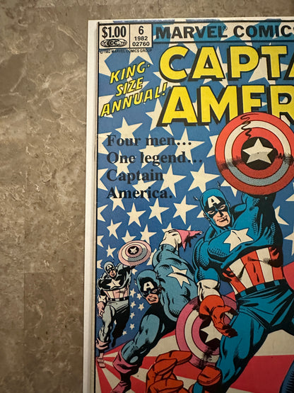 Captain America Annual #6 Newsstand FN/VF 7.0 (1982 Marvel)