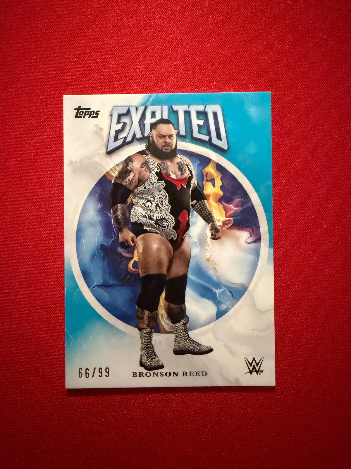 Bronson Reed 2026 Topps Exalted WWE Exalted Base Aqua /99 #42