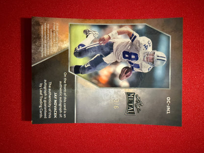 2026 Leaf Metal Football Jay Novacek On-Card Auto Blue Prismatic Color Match /6