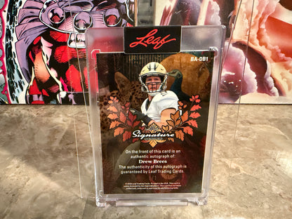 Drew Brees 2026 Leaf Signature Series Base Auto Gold Team Color Match 1/1
