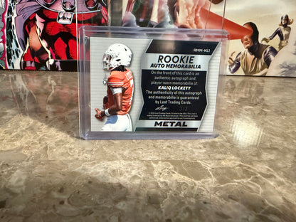 Kaliq Lockett 2026 Leaf Trinity Rookie Auto Memo Metal Multicolor Patch /3