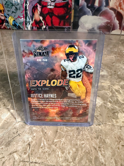 Justice Haynes 2026 Leaf Metal Football Explode Onto The Scene Crystal /7