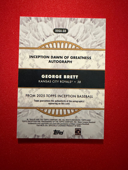 2025 Topps Inception George Brett Dawn of Greatness Auto /49