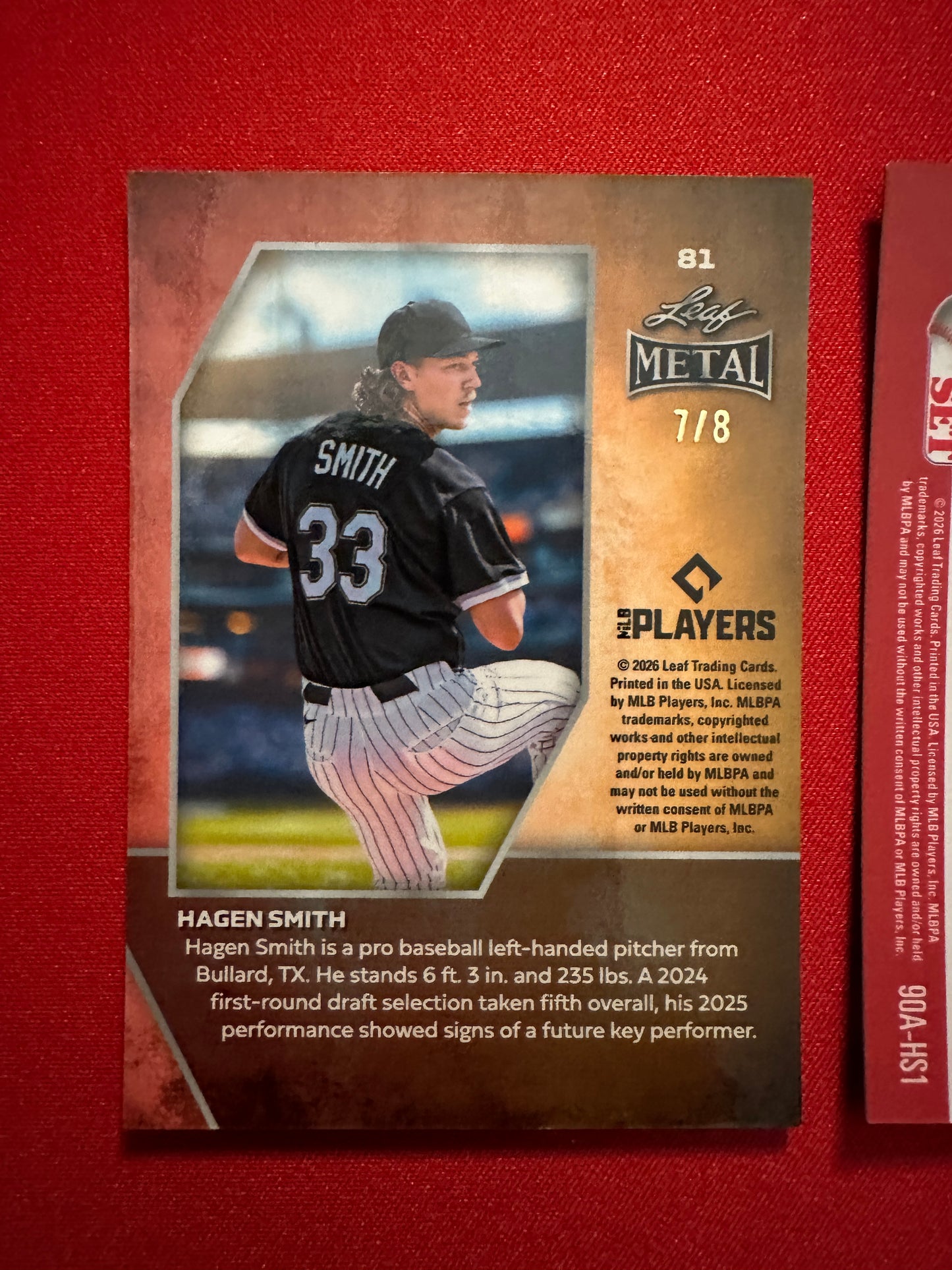 Hagen Smith 2026 Leaf 3-Card Premium Prospect Chase Lot