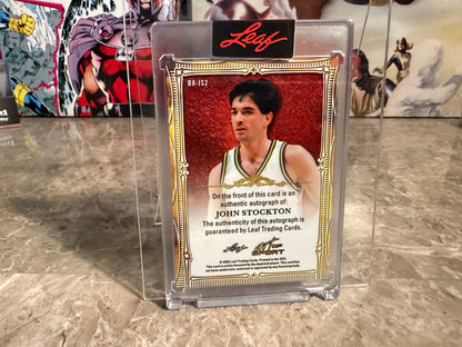 John Stockton 2026 Leaf Art of Sport Base Auto Purple 4/4 Bookend