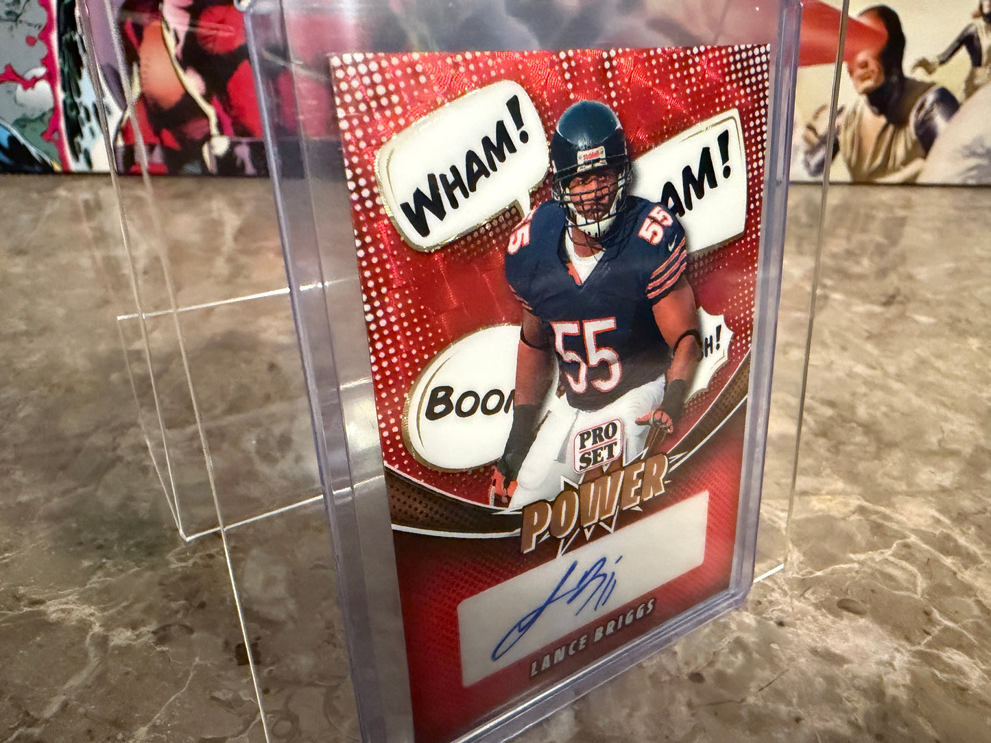 Lance Briggs 2026 Leaf Pro Set Metal Football Power Auto Red Flood Super 1/1