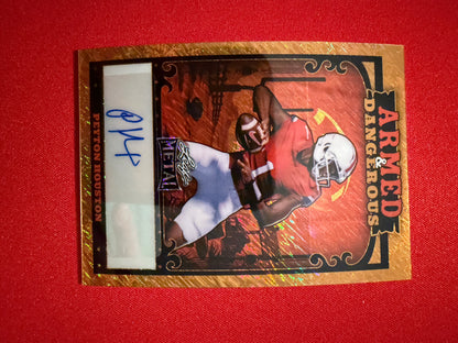 Peyton Houston 2026 Leaf Metal Football Armed & Dangerous Auto Gold Shimmer 1/1