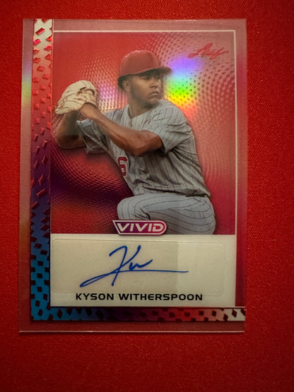 Kyson Witherspoon 2026 Leaf Vivid Red Acetate AUTO 1/1 Red Sox 1st Rd