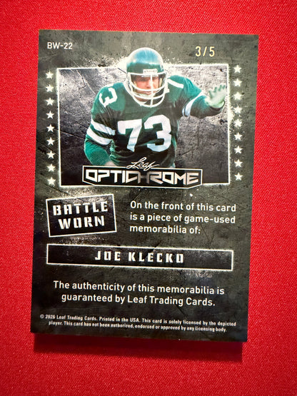 2026 Leaf Optichrome Football Battle Worn Joe Klecko Game-Used /5