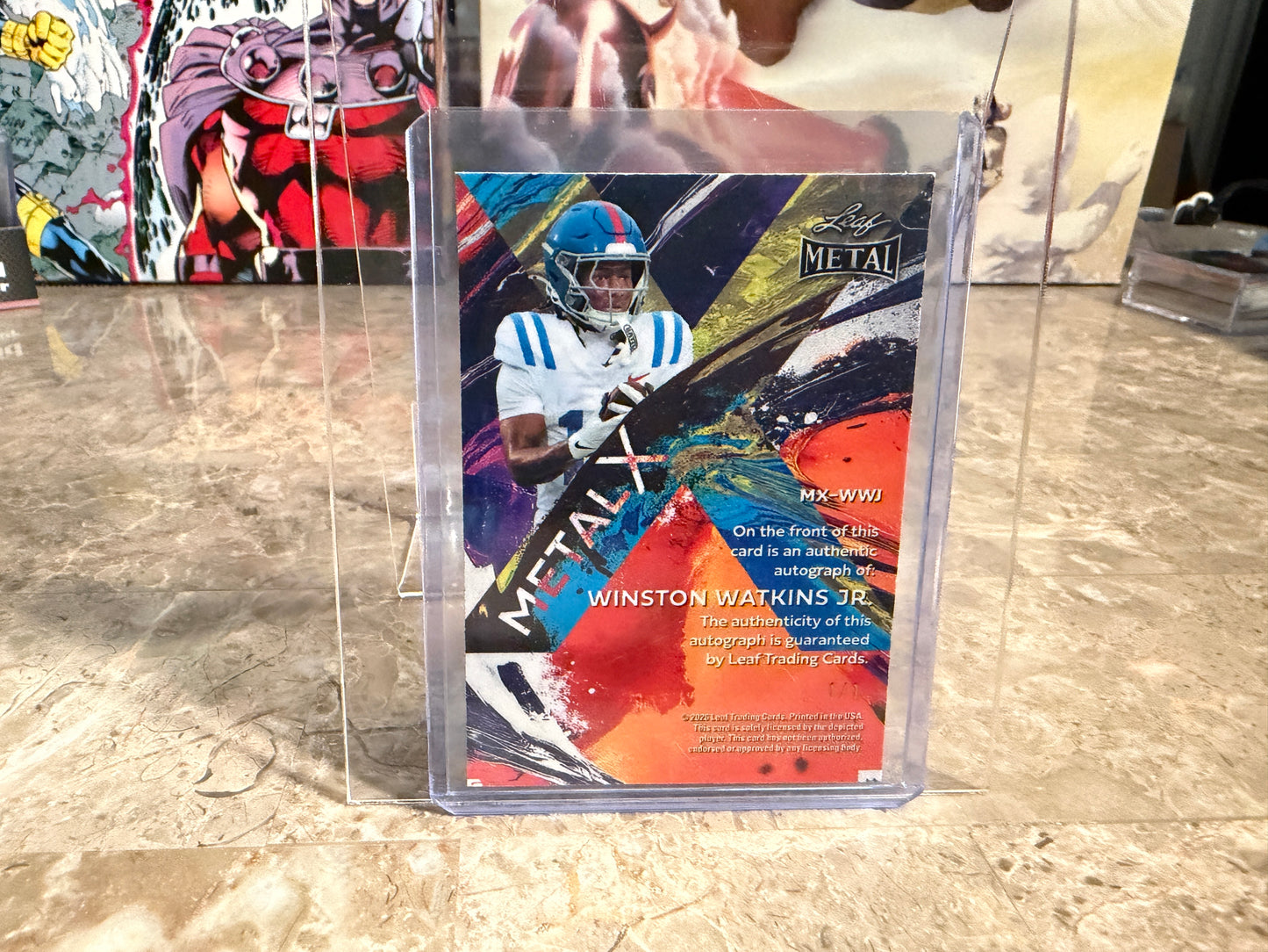 2026 Leaf Metal Football Winston Watkins Jr. Metal X Auto Super Gold Prismatic 1/1